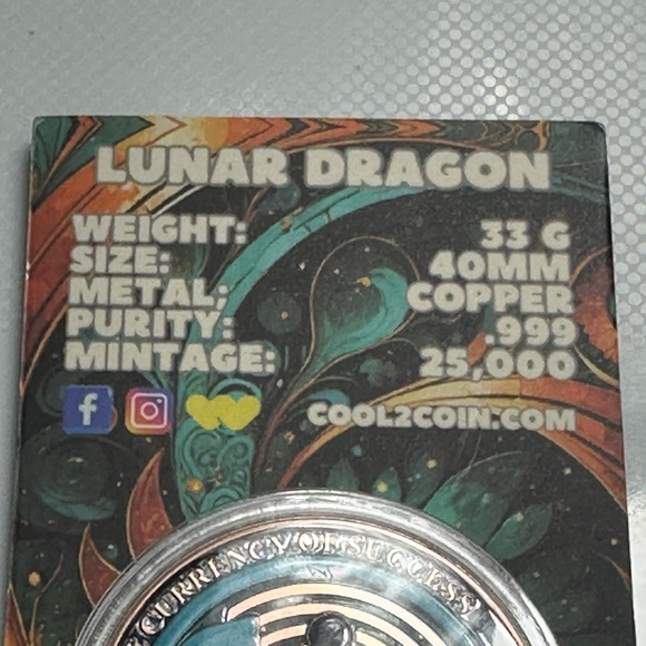 Lunar Dragon 2024 copper Collectible Coin - Picture 3 of 6